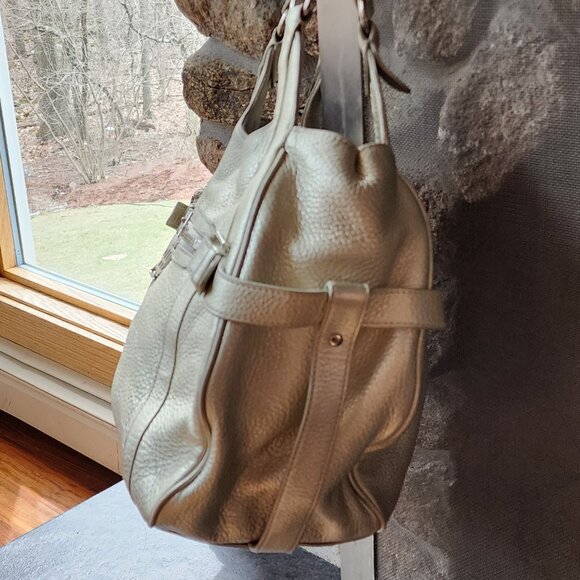 Lauren Ralph Lauren Pearl Shimmer Leather Hobo Shoulder Bag - Picture 5 of 16